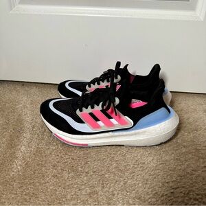 Adidas Ultraboost Light, Size 10 Women’s, EUC, black/pink/purple